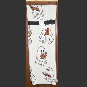 Viral TikTok Goblin and Ghoul Ghost Reading a Book Halloween Blanket Throw